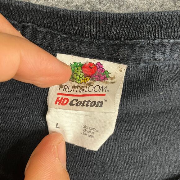 Fruit of the Loom T-Shirt Mens Size L Black Basic Cotton Casual Crewneck - Picture 6 of 7